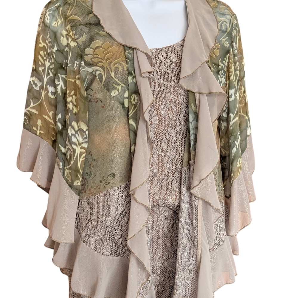 Spencer Alexis Three Piece Suit Maxi Dress M Spring Summer Mother Of The Bride - Picture 3 of 6